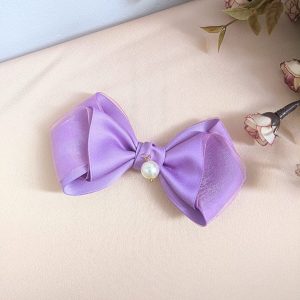 Kẹp Tóc Nơ Handmade Đính Ngọc Trai Dễ Thương
