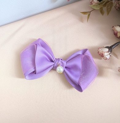 Kẹp Tóc Nơ Handmade Đính Ngọc Trai Dễ Thương