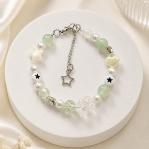 Vòng Tay Handmade Đá Phối Charm Bạc Paris
